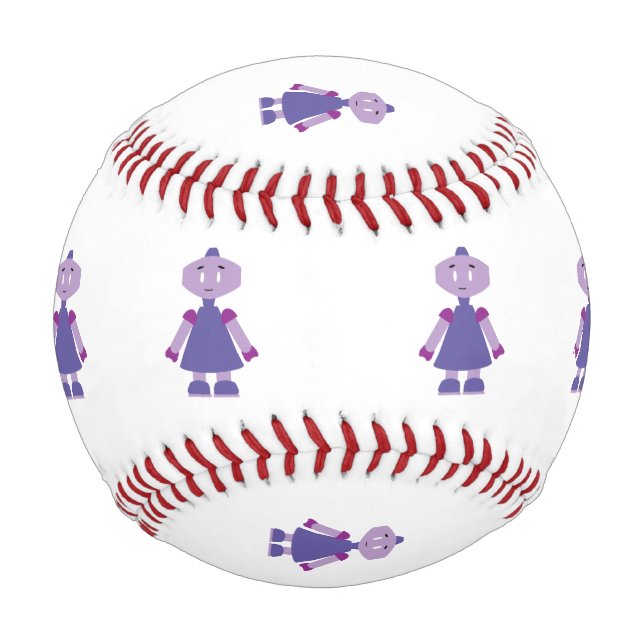Pelota De Béisbol Robot chica personalizado (Anverso)