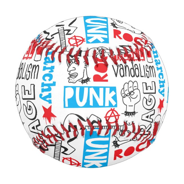 Pelota De Béisbol Rock punk (Anverso)