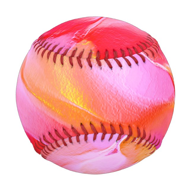 Pelota De Béisbol Rock rosa y pulido naranja (Reverso)