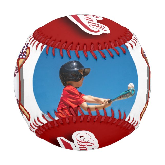 Pelota De Béisbol Roja | Béisbol con foto (Anverso)
