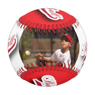 Pelota De Béisbol Roja   Blanca   Béisbol con foto