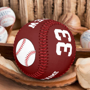 Pelota de Béisbol Roja Personalizada con Nombre Eq