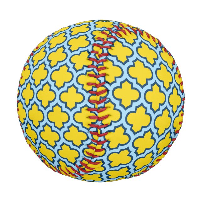 Pelota De Béisbol Rojo azul amarillo y bebé, Entramado, Quatrefoil (Angular)