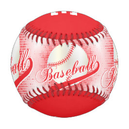 Pelota De Béisbol Rojo | Deportes de béisbol Retro Blanco