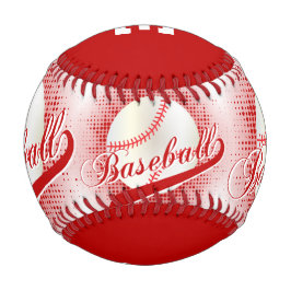 Pelota De Béisbol Rojo Oscuro | Deportes de béisbol Retro Blanco