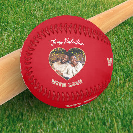 Pelota De Béisbol Romantic Red Valentine's Day Custom Photo & Text