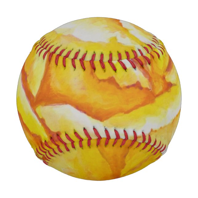 Pelota De Béisbol Rosa amarilla (Anverso)