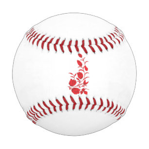 Pelota De Béisbol Rosa Madder, diseño floral de Thunderbird