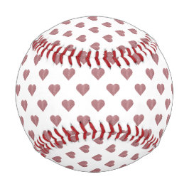 Pelota De Béisbol Rosa purpurina Corazón de Oro Fondo Blanco