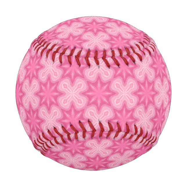 Pelota De Béisbol Rosa Y Blanco (Anverso)