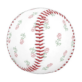Pelota De Béisbol Rosas Rojas, Patrón De Rosas, Flores