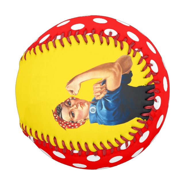 Pelota De Béisbol Rosie The Riveter Retro Style (Anverso derecho)