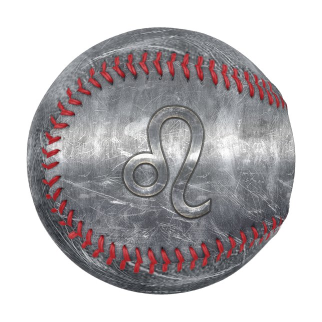 Pelota De Béisbol Rótulo Leo Zodiac en estilo industrial (Anverso izquierdo)