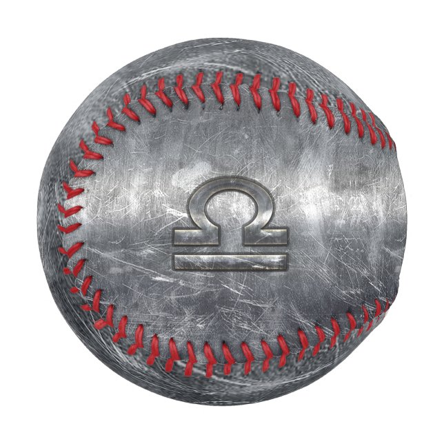 Pelota De Béisbol Rótulo Libra Zodiac de estilo metálico (Anverso izquierdo)