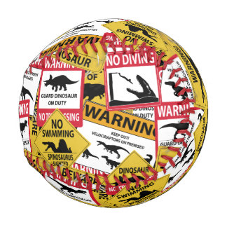 Pelota De Béisbol Rótulos de precaución de dinosaurios