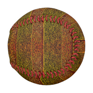 Pelota De Béisbol Rough embossed and shaded stripes, ocre reddish