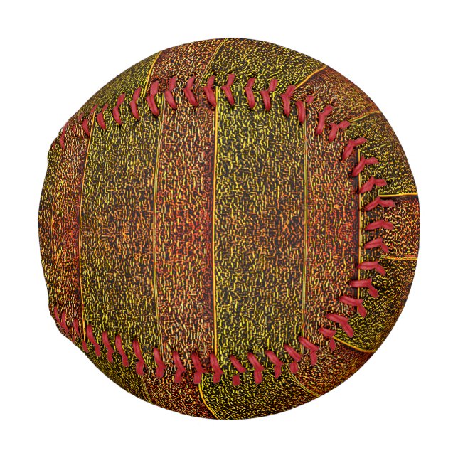 Pelota De Béisbol Rough embossed and shaded stripes, ocre reddish (Reverso Izquierdo)