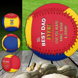 Pelota De Béisbol Rumania Mejor papá, papá patriótico, bandera ruman