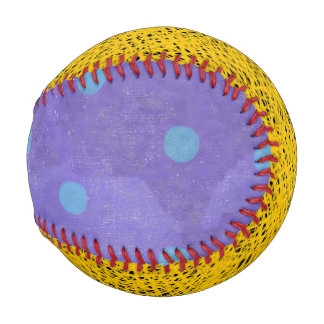 Pelota De Béisbol Rupydetequila Morado y amarillo - lunares azul tur