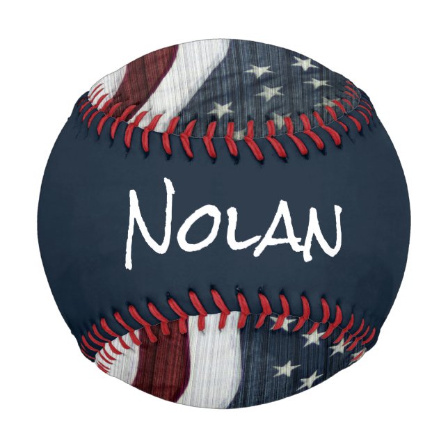 Pelota De Béisbol Rústica Americana Nombre Personalizado Béisbol (Reverso)