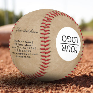 Pelota De Béisbol Rústico Añadir su logotipo con promoción de texto 