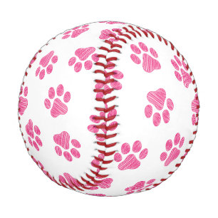 Pelota De Béisbol Rutas de perro, garras de perro, garras rosadas