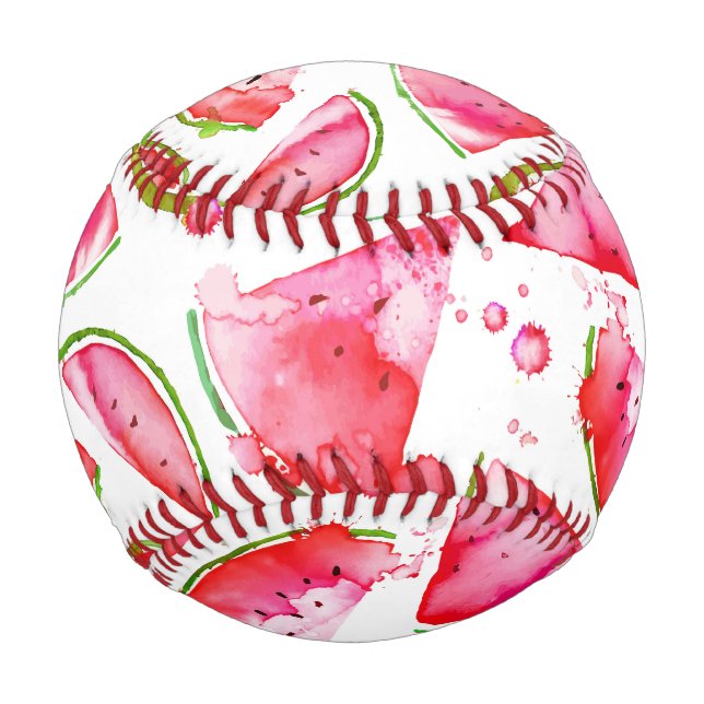 Pelota De Béisbol Sandía acuarela 1 (Anverso)