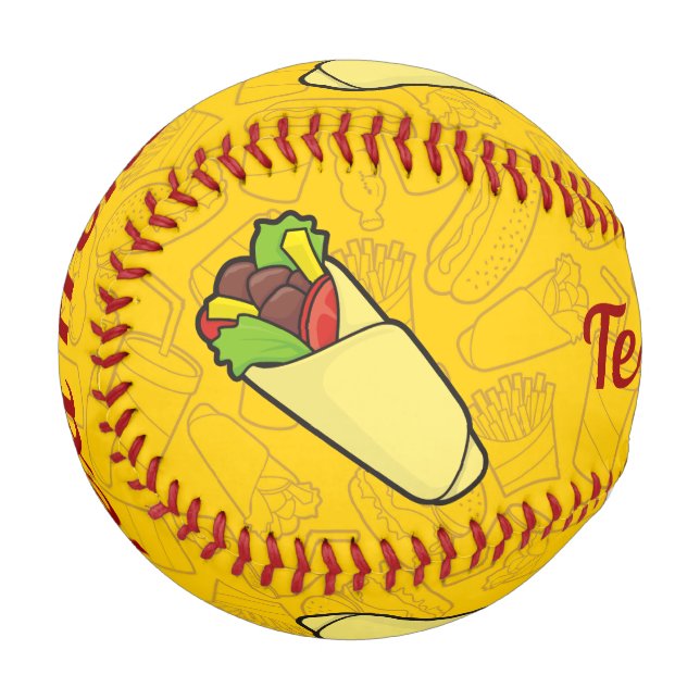 Pelota De Béisbol Sándwich de tortilla envuelve el béisbol (Reverso derecho)