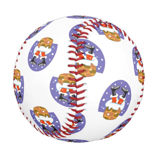 Pelota De Béisbol Santa Claus En Chimney, Nieve, Navidades, Año Nuev (Angular)