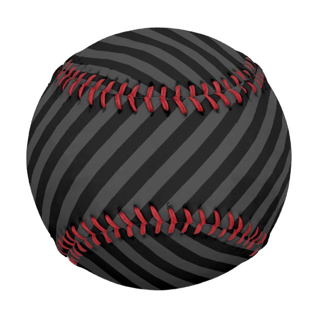 Pelota De Béisbol Sencilla franjas diagonales negras y negras (Anverso)