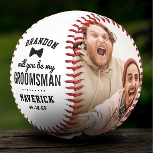 Pelota De Béisbol ¿Serás Mi Béisbol De Fotos De Groomsman?