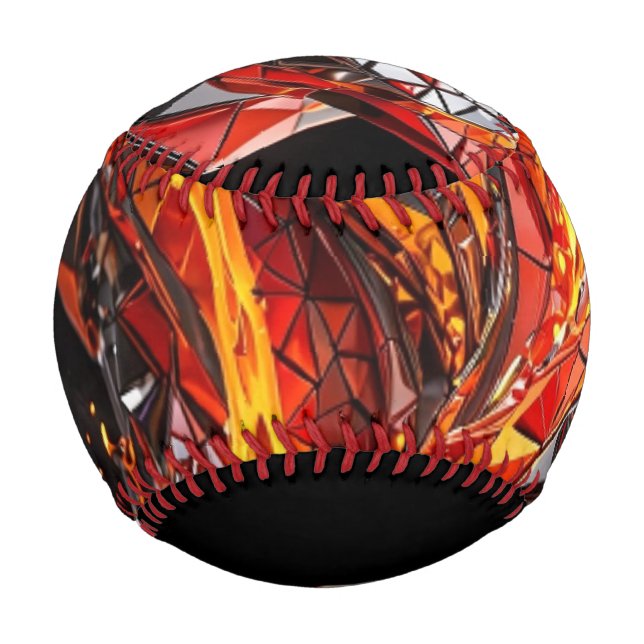 Pelota De Béisbol Serpiente Carmesí de Oro Fundido (Anverso)