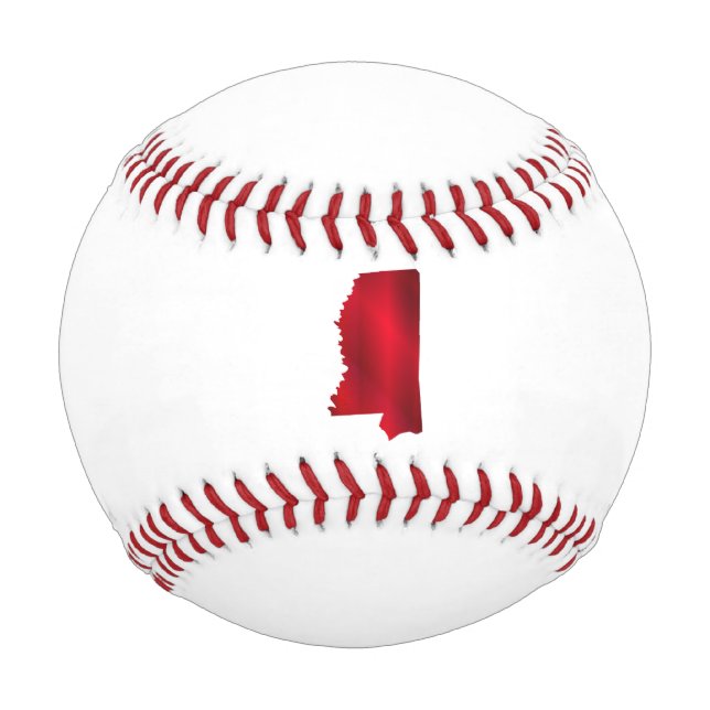Pelota De Béisbol Silhouette de Mapa Estatal de Misisipi (Anverso)