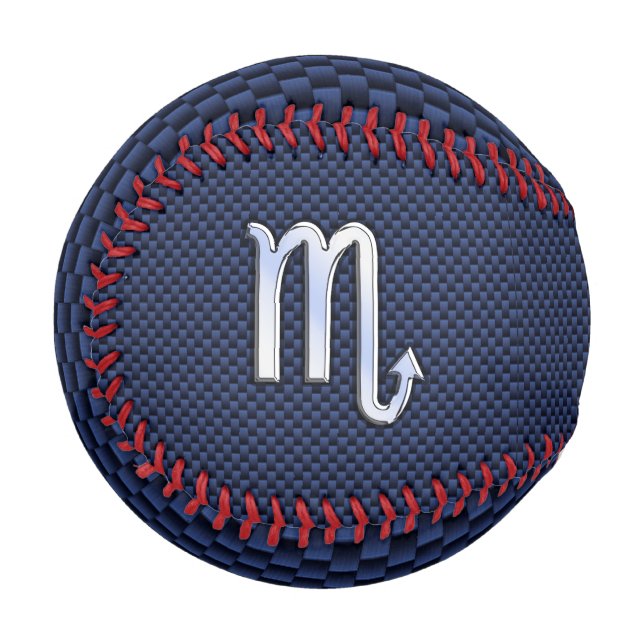 Pelota De Béisbol Símbolo de zodiaco de escorpión plateado Fibra de  (Anverso izquierdo)