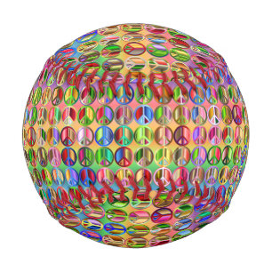 Pelota De Béisbol símbolos de paz hippie groovyThunder_Cove