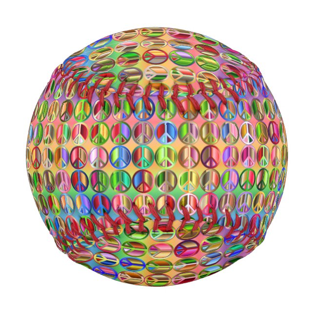 Pelota De Béisbol símbolos de paz hippie groovyThunder_Cove (Reverso)