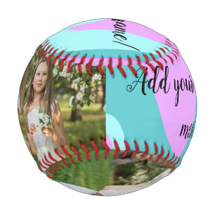 Pelota De Béisbol simple minimal añade tu foto arte acuarela throw