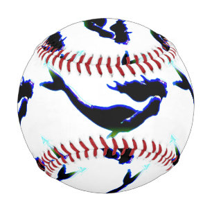 Pelota De Béisbol sirena submarina negra personalizada