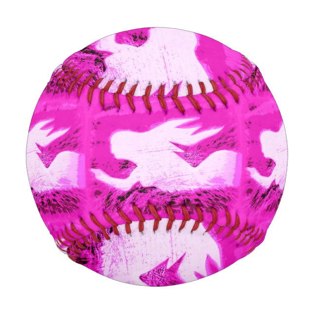Pelota De Béisbol sirenas blancas en rosa (Anverso)