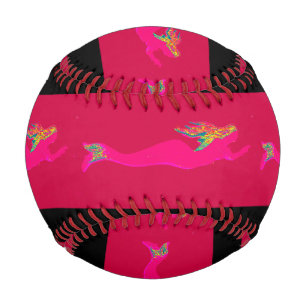 Pelota De Béisbol sirenas rosas en rojo