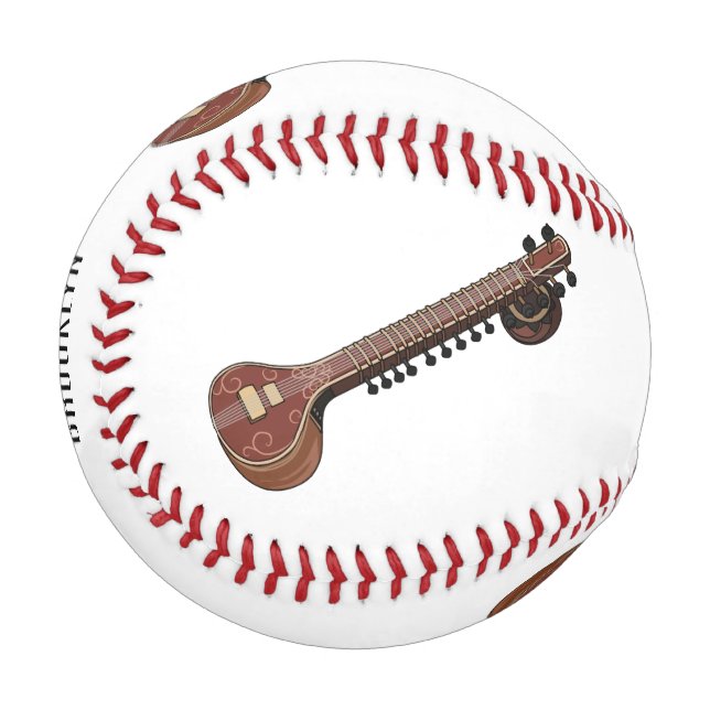 Pelota De Béisbol Sitar personalizado ilustracion (Anverso izquierdo)