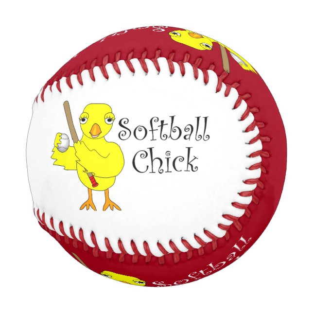Pelota De Béisbol Softball Chick Text (Anverso derecho)