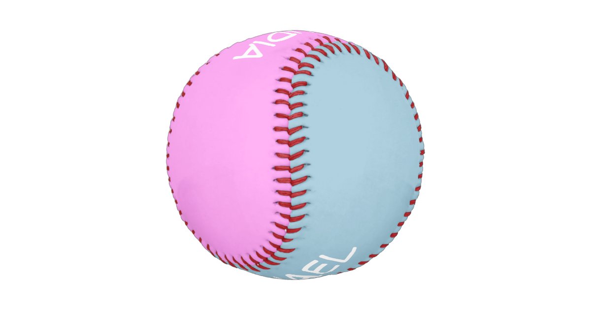 Pelota De Beisbol Solamente Colores Azules Y Rosados Sus Nombres