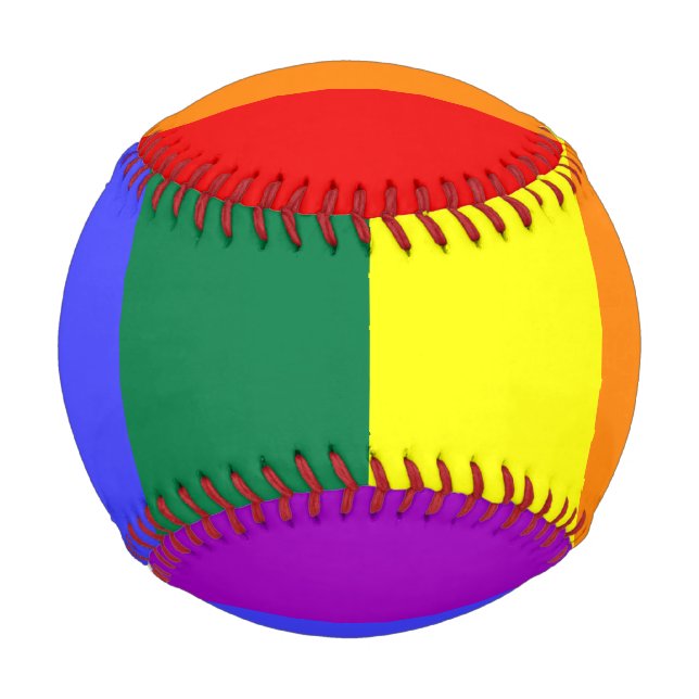 Pelota De Béisbol Sólida banda de arcoiris Lavado de agua Arcoiris (Anverso)