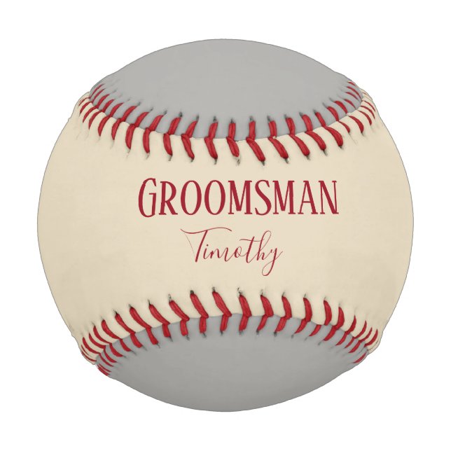 Pelota De Béisbol Souvenir de Groomsman (Anverso)
