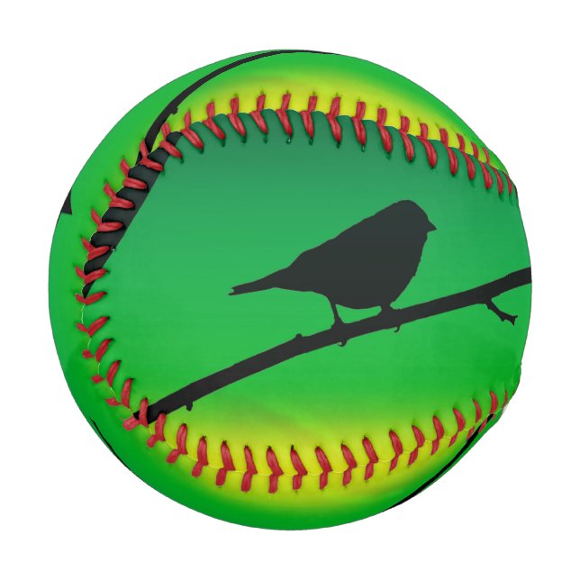 Pelota De Béisbol Sparrow Silhouette On Limonene (Anverso izquierdo)