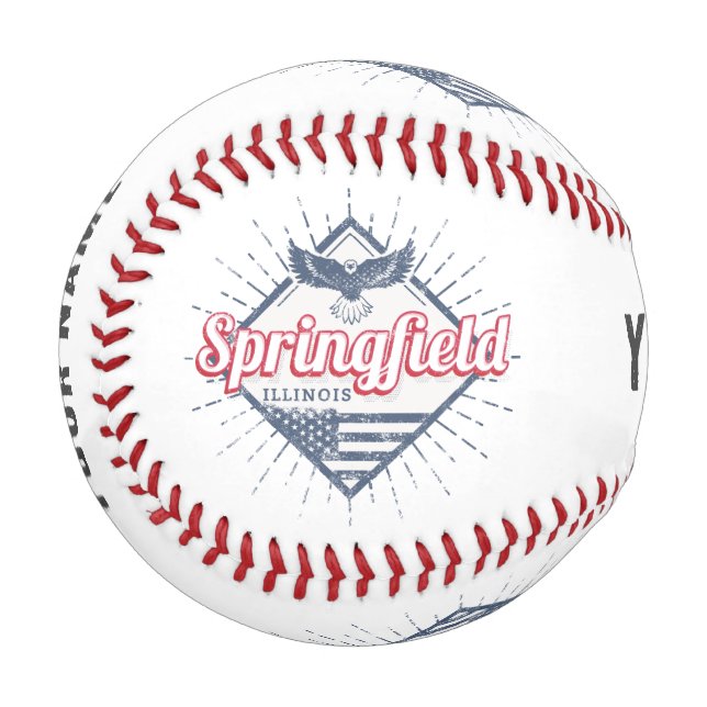 Pelota De Béisbol Springfield City Illinois Estados Unidos (Anverso izquierdo)