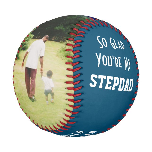 Pelota De Béisbol STEPDAD Verde azulado de fotografía personalizada  (Angular)