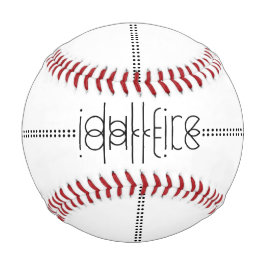 Pelota De Béisbol Su nombre como glifos alienígenas blanco único