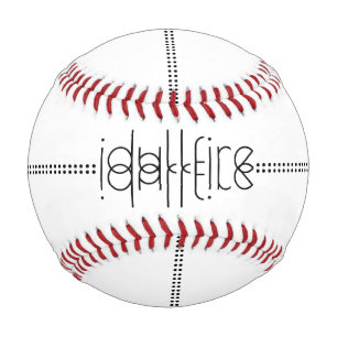 Pelota De Béisbol Su nombre como glifos alienígenas blanco único